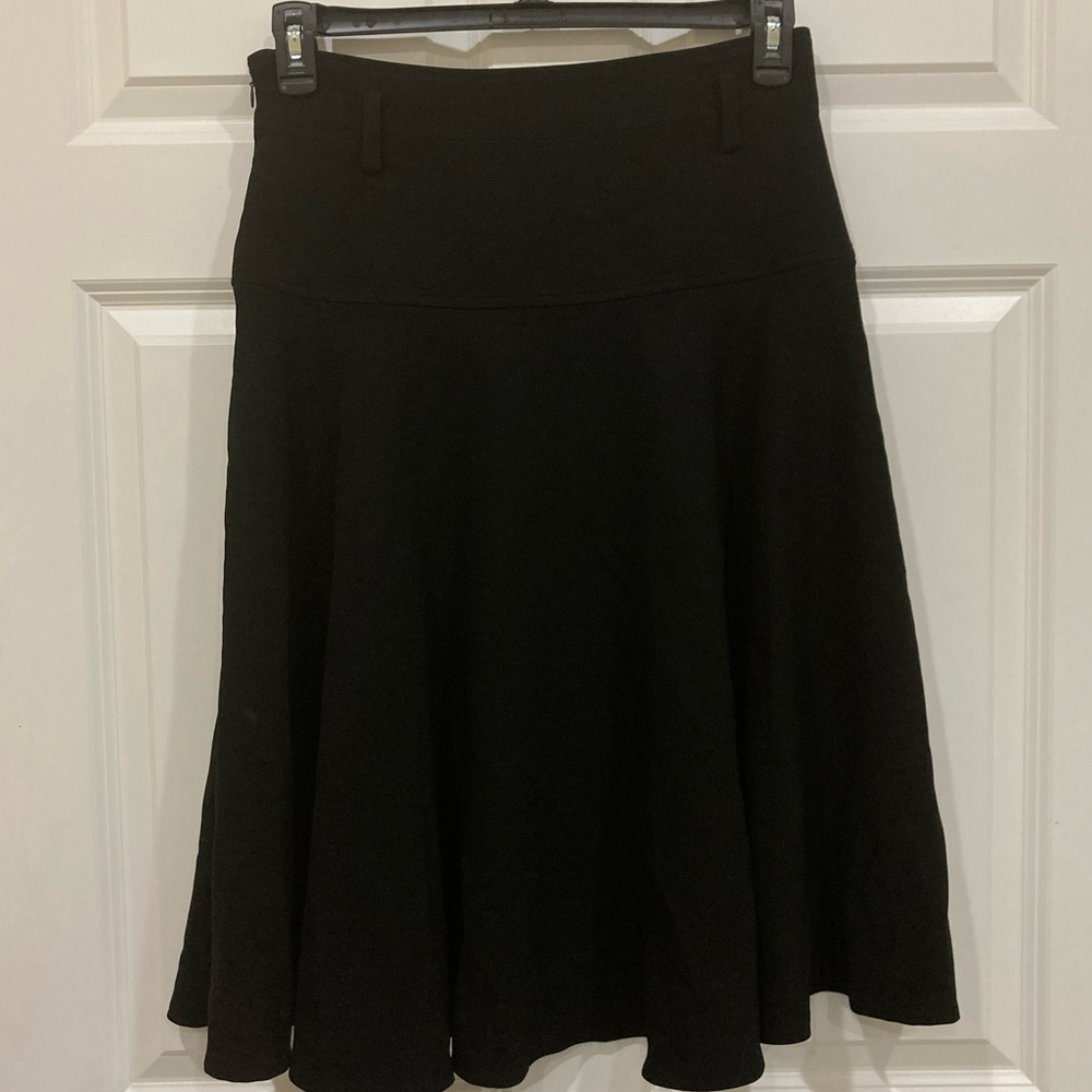 Calvin Klein Sz 8 black midi a-line high waisted shirt with belt loops Y2K